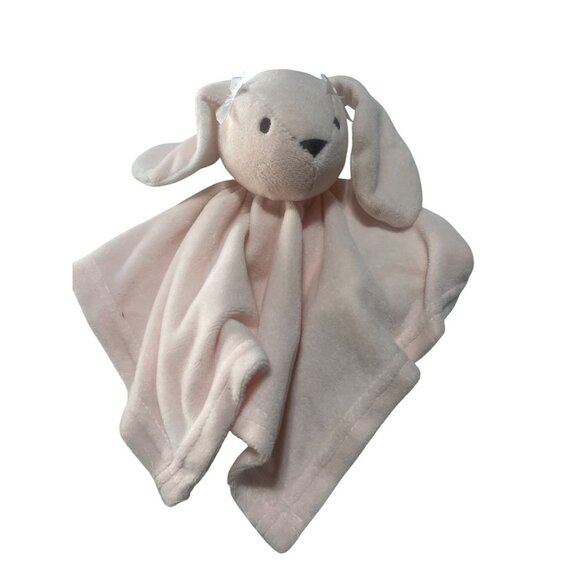 Baby Essentials Pink Bunny Security Blanket Polyester Fiber Soft Plush - Picture 1 of 5